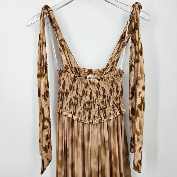 Especia Nairobi Animal‎ Print Smocked Maxi Dress Size Maternity S Tiered - Picture 4 of 10